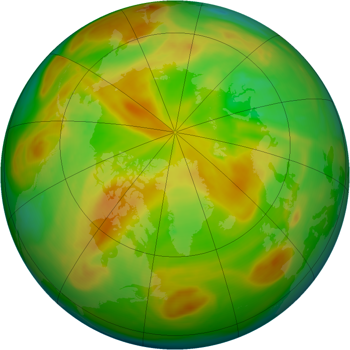 Arctic ozone map for 15 May 2005